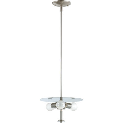  V2433 Dunlevy 3-Light Pendant or Semi-Flush Chandelier with Frosted Glass