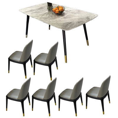 Light luxury modern rectangular rock dining table