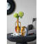 Vase courbé en céramique avec poignées et finition abstraite multicolore