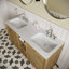 Plan de toilette rectangulaire double vasque Streamline GT-1232-60, 152,4 cm (L) x 55,9 cm (P), en surface solide blanche brillante