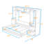 Lit escamotable double avec tiroirs et tablettes de rangement-778736068