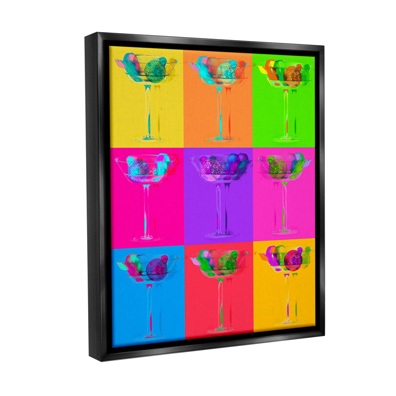«Pop Style Martinis Floater Frame» par Lil 'Rue sur, Cadre flottant noir de jais, H 21 po x l 17 po