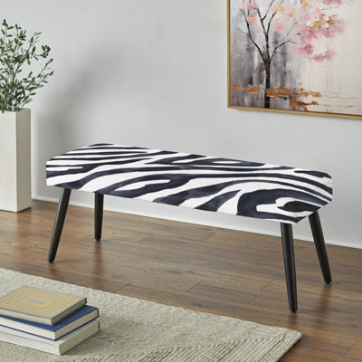 Banc rembourré à imprimé animal Zebra