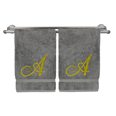 Ensemble de serviettes 2 pièces 100% coton Monogrammed
