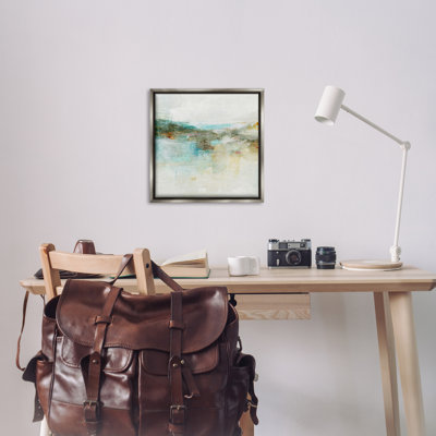 «Hills & Water Abstraction», encadrement doré sur toile flottante par Suzanne Nicoll