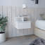 Table de chevet flottante moderne, table de bout, tiroir de table d'appoint, tablettes ouvertes - blanc-1125771316
