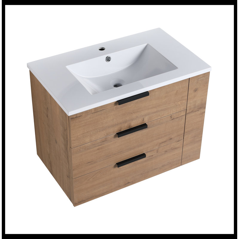 Meuble-lavabo simple 30 po avec plateau Devyansh
