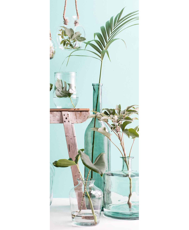 Elektra Glass Decorative Bottle, 75cm H x 18cm W x 18cm D, Grey