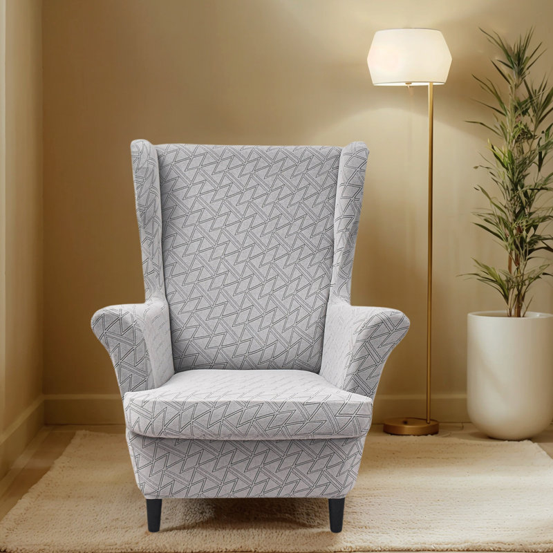 Housses de protection de meubles pour fauteuils à oreilles, housses de coussin en T extensibles 2 pièces, anti-boulochage, ajustement du bas élastique, lavable à la machine