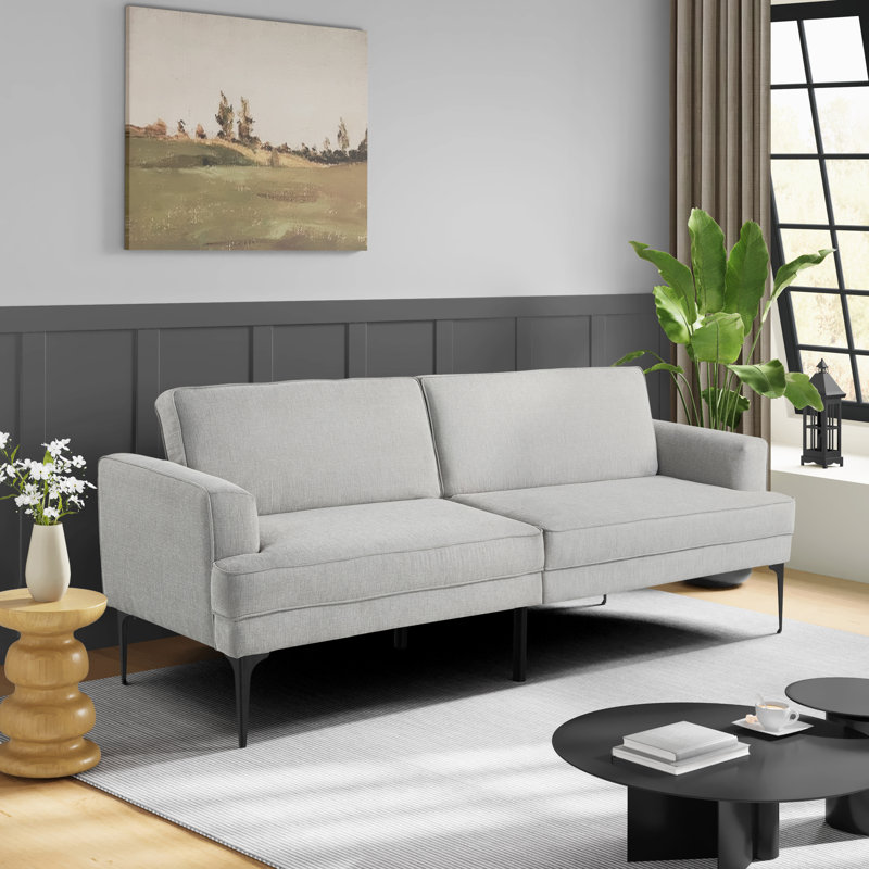 Serta Paulsen Split Back 83.1" Convertible Sofa, Metal Leg, Easy Assembly, Gray