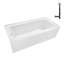Baignoire en alcôve en acrylique blanc brillant avec drain extérieur 66 po x 32 po Streamline-101700384
