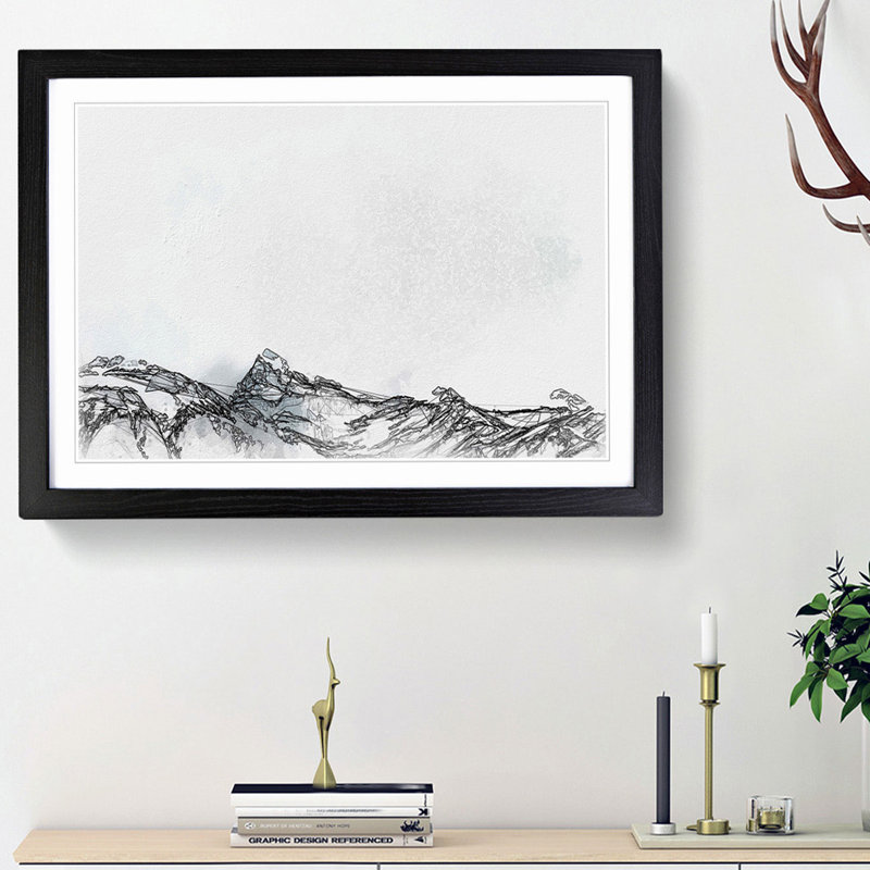 Banff National Park in Canada in Abstract - Picture Frame Graphic Art Print, 62cm H x 87cm W x 2cm D, Black Framed