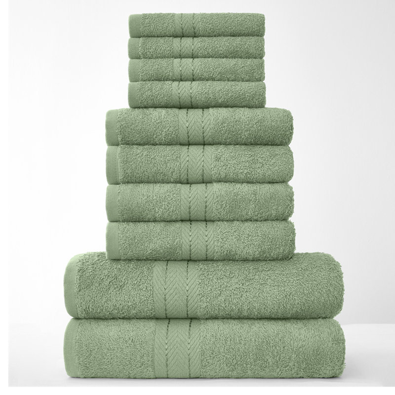 Premium 10-Piece Cotton Towel Bale Set, Soft, Durable & Highly Absorbent – 4 Face, 4 Hand & 2 Bath Towels, Family Pack