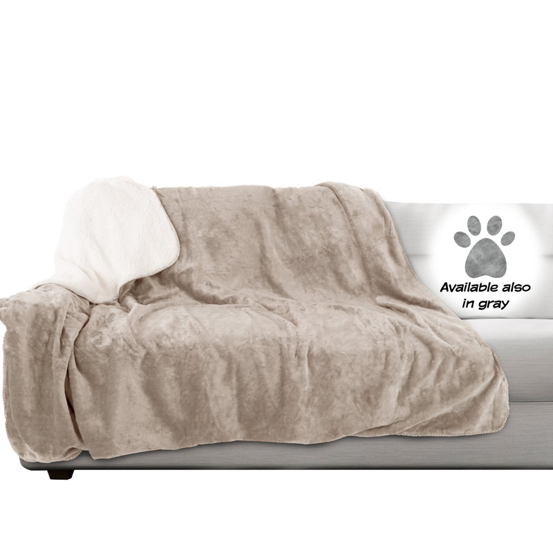 Large Tan Waterproof Reversible Pet Throw Blanket