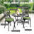 Patio 3-piece Bistro Set With Cushions, Patio Chairs And Outdoor Round Table With Umbrella Hole, Cast Aluminum Patio Set For Lawn, Garden, Porch, Poolside-1781582096