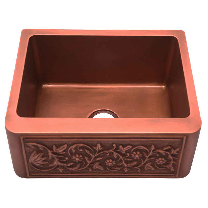 Cilantro 30'' L Single Bowl Copper Kitchen Sink