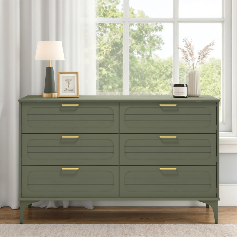 Curtis 6 Drawer Chest, Kale Green