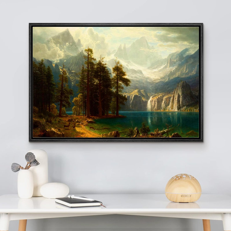 «Nature Landscape Sierra Nevada In California» par Albert Bierstadt sur toile par Albert Bierstadt, Cadre noir