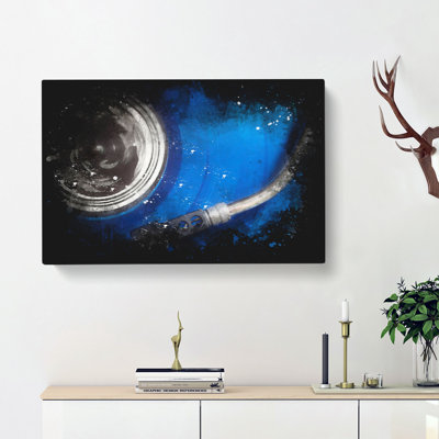 Blue Vinyl Record - Wrapped Canvas