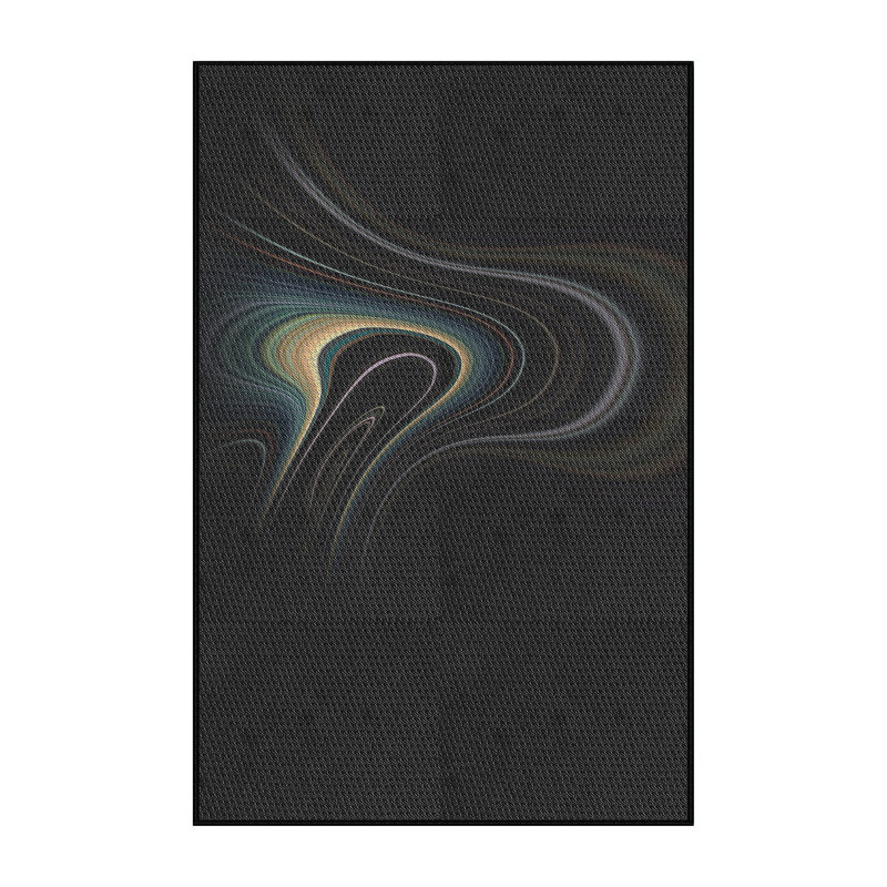 Tapis noir tissé à la machine, Rectangle 6 pi x 9 pi