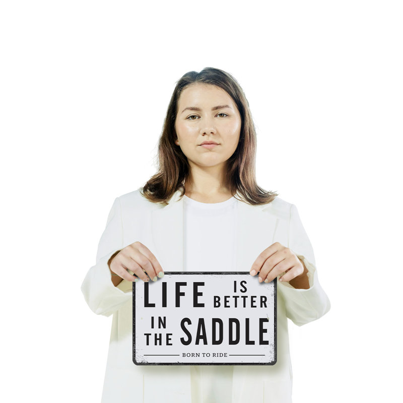 Life Is Better In The Saddle Rustic Custom (paquet de 2) 8 po x 12 po