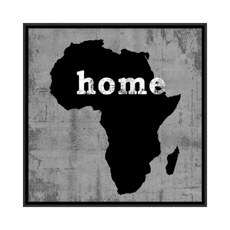 « this is home series : africa », reproduction d’impression sur toile, H 12 po x l 12 po x P 1,5 po, Cadre noir