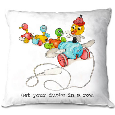  Toys Ducks in a Row Square Throw Pillow