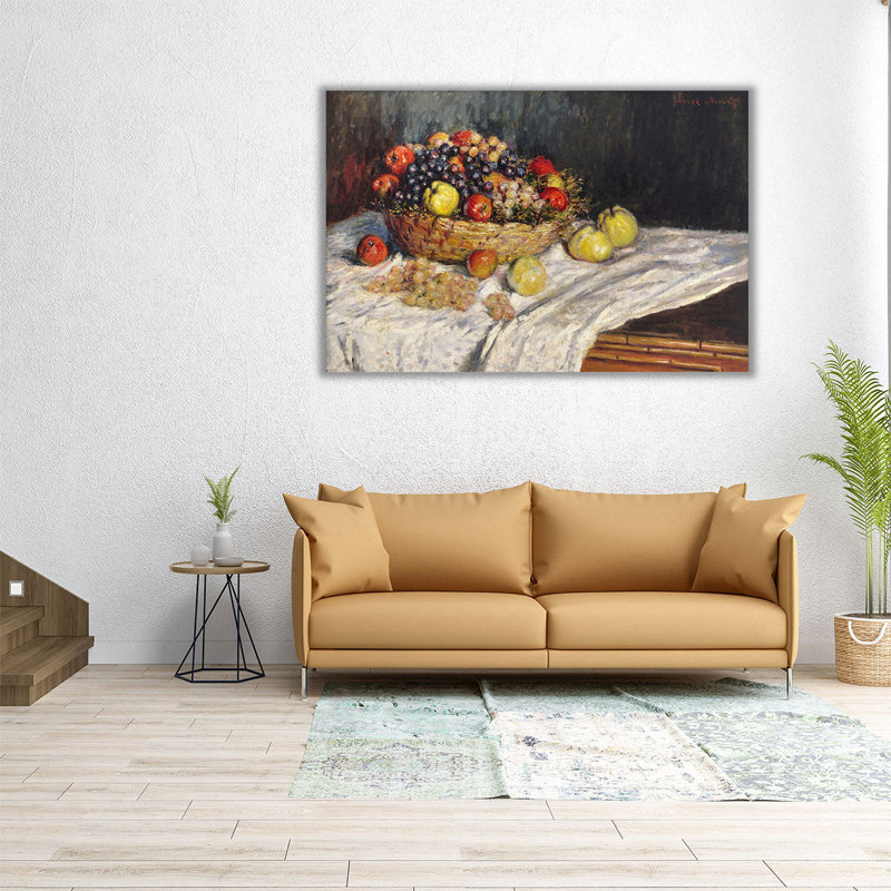Pommes et raisins, 1879-1880 - reproduction d'art sur toile, H 20 po x l 30 po