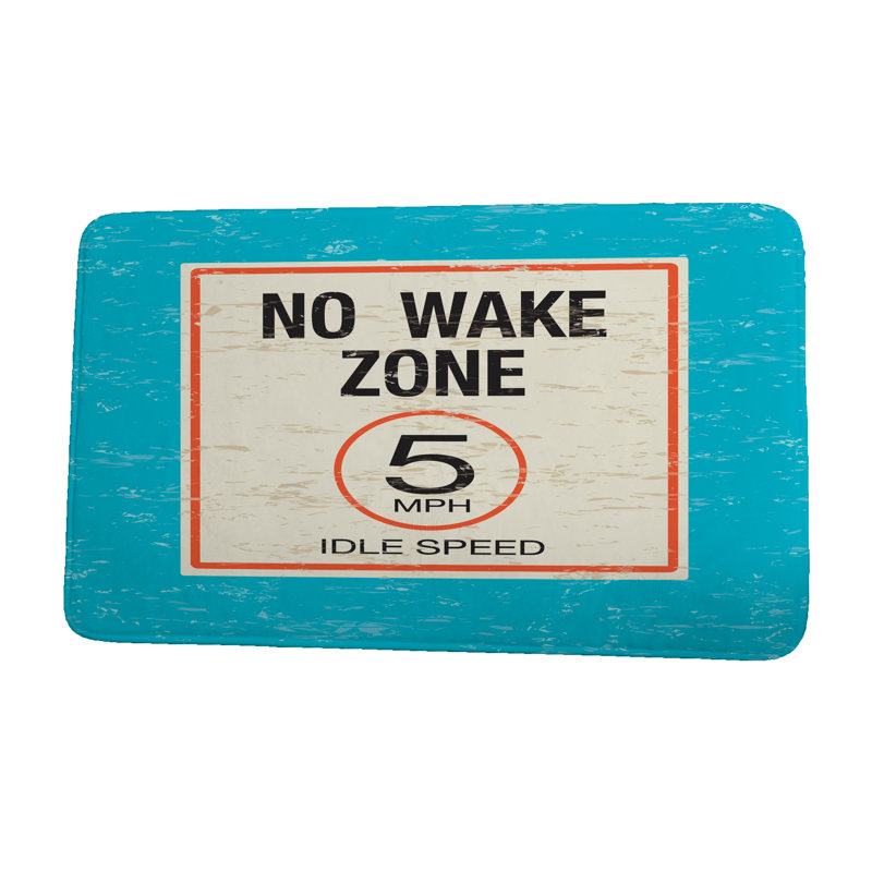 Tapis pour salle de bain sans éveil Lemire, Turquoise, l 21 po x L 34 po