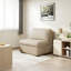 Canapé-lit en cuir crème moderne et minimaliste avec coussins Nappa-1342465457