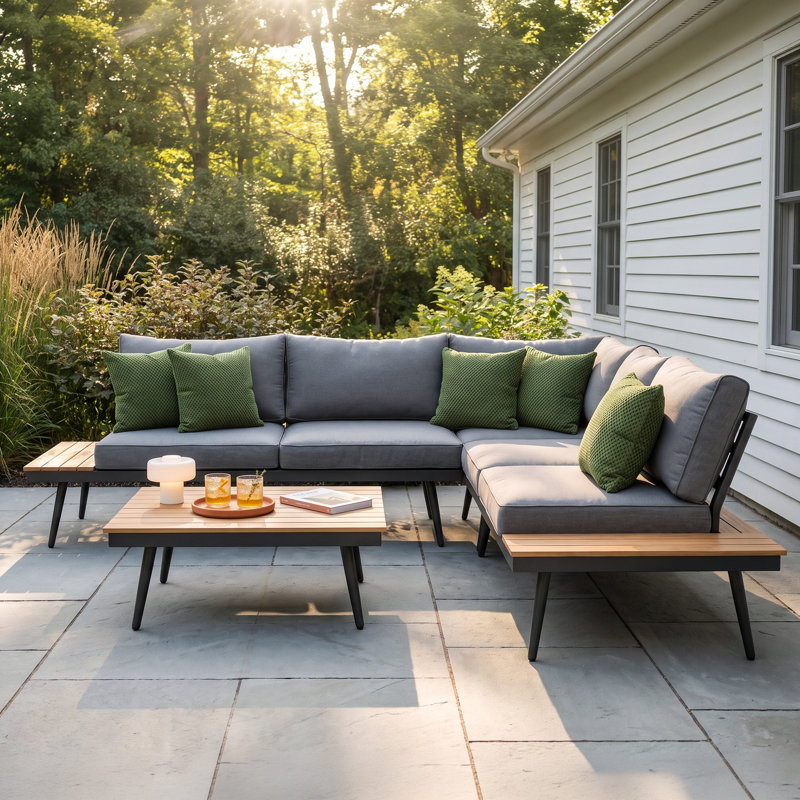 Phantom 4 - Person Modular Patio Conversation Set with Cushions, Natural