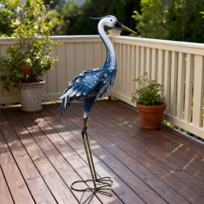 Jovanta Crane Metal Garden Statue