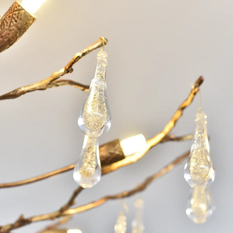 Akari Tree Branch Teardrop Chandelier Lighting, 23.6" Dia, 21.70" H x 39.30" W x 39.30" D