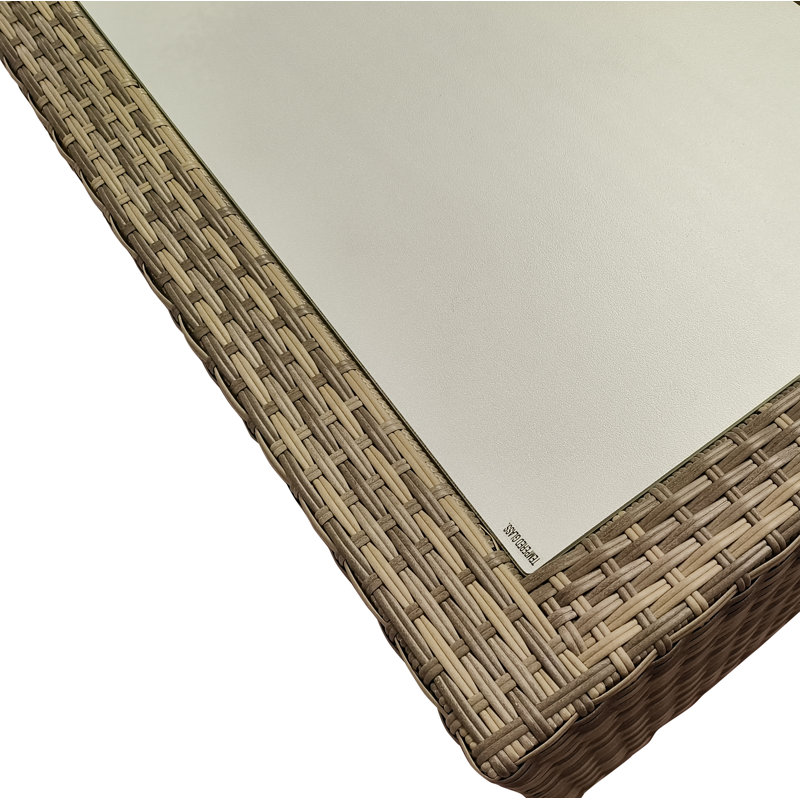 Ravinia Wicker Rectangular Outdoor Coffee Table with Shelf