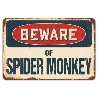 Beware of Spider Monkey Wall Decor