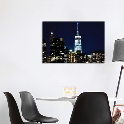 New York At Night VI by James McLoughlin - Wrapped Canvas Print