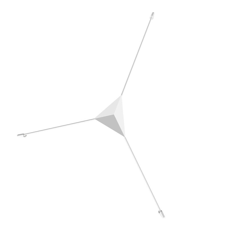 Abstract LED Flush Mounted Sconce, Small, Satin White