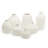 Decorative Ceramic Vase Set White Finish 8" H Tabletop Accent Set of 7 Artisan Carvings
