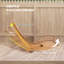 Chaise berçante ergonomique pour l'extérieur avec siège à lattes et haut dossier, chaise berçante en bois en forme de S pour patio et jardin