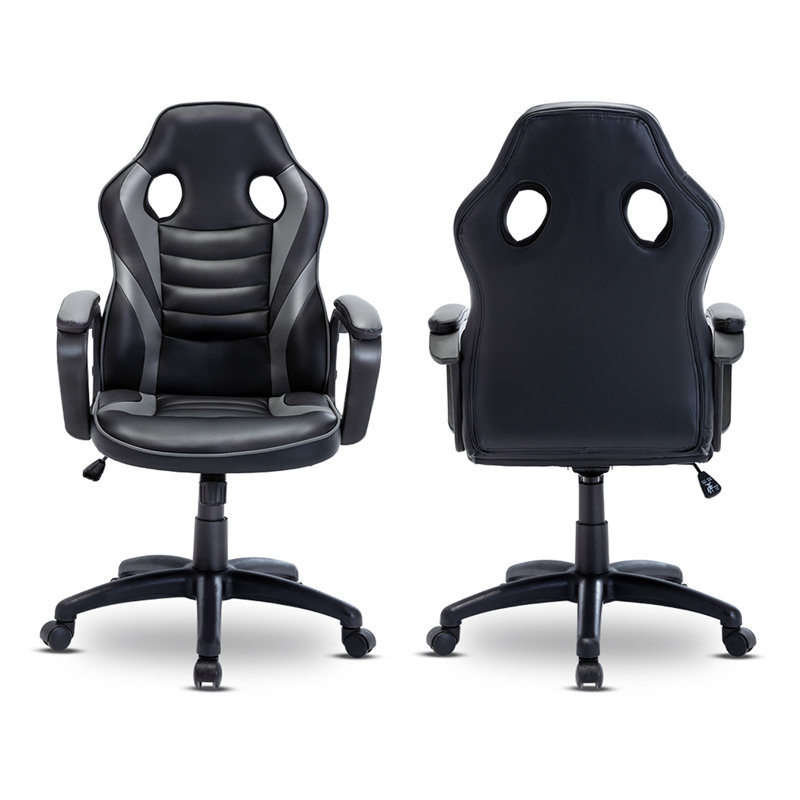 Fauteuil de jeu en cuir, gris