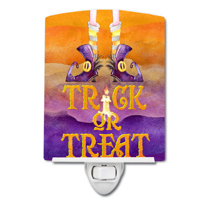 Halloween Trick Witches Feet Ceramic Night Light