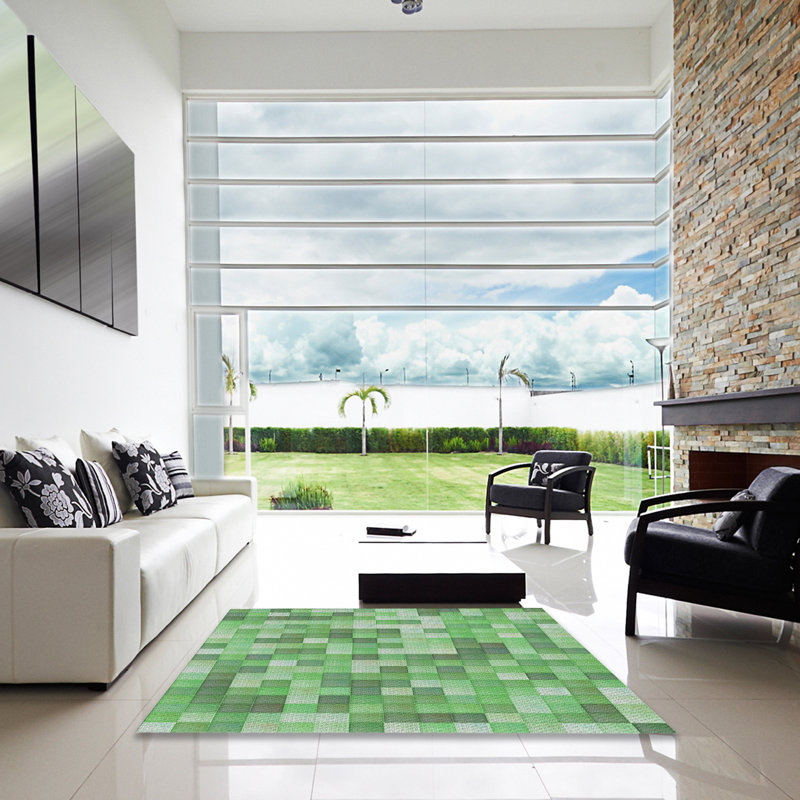 Tapis vert tissé à la machine, Carré 7 pi
