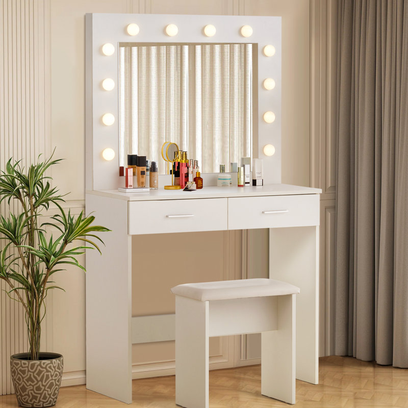 Lubelihle Dressing Table with Mirror, White