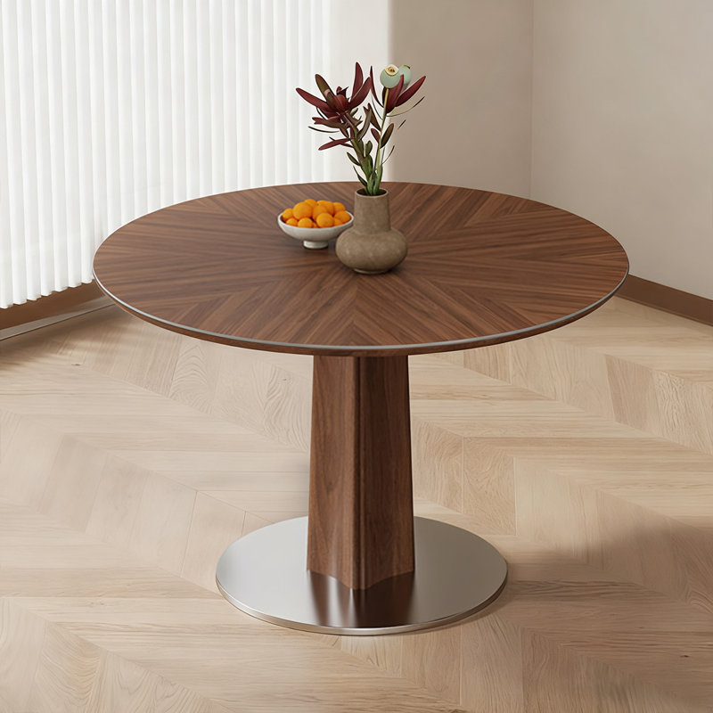 Table de salle à manger en noyer, H 29,53 po x L 39,37 po x l 39,37 po