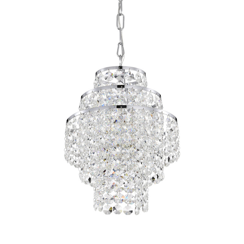 Luminaire suspendu en cristal à 1 lumière Hythe, Chrome