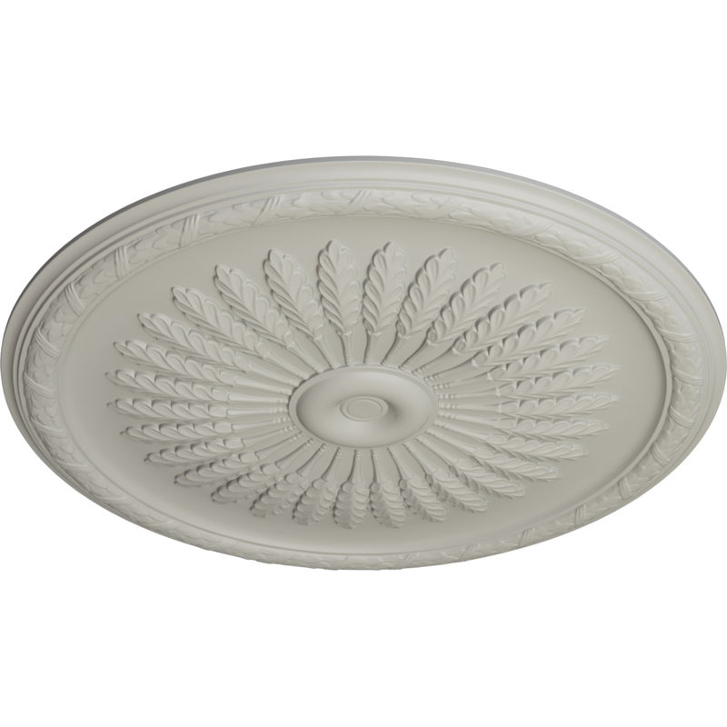 Endurathane Juniper Ceiling Medallion, 36"OD x 1 1/2"P (Fits Canopies up to 7"), Hand-Painted Pot of Cream Finish