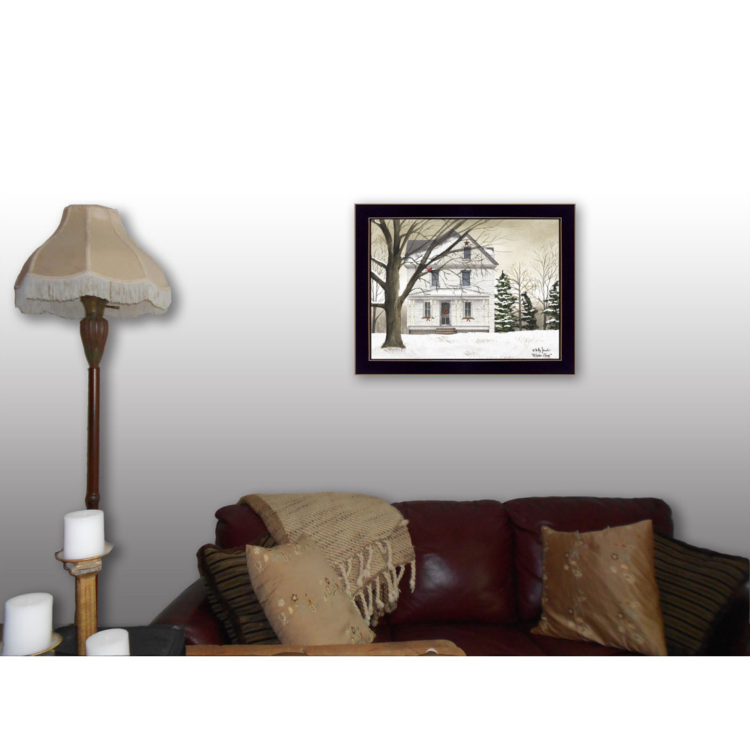 Winter Porch Framed Wall Art for Living Room, Home Wall Decor Framed Print by Billy Jacobs Trendy Decor 4U 