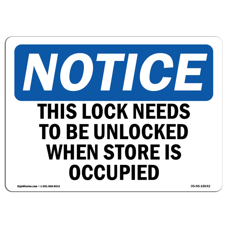 Cette serrure doit être déverrouillée lorsque vous signez un magasin