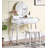 Contemporary Wood Vanity And Stool Set
