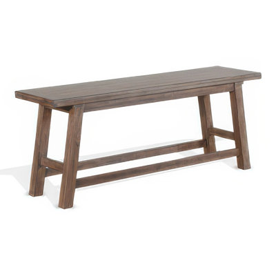Banc à hauteur de comptoir Yael, acajou brun clair, bois de Mindi, 60 po